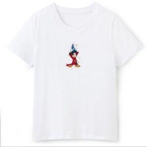 Disney White Tee with Sorcerer Character